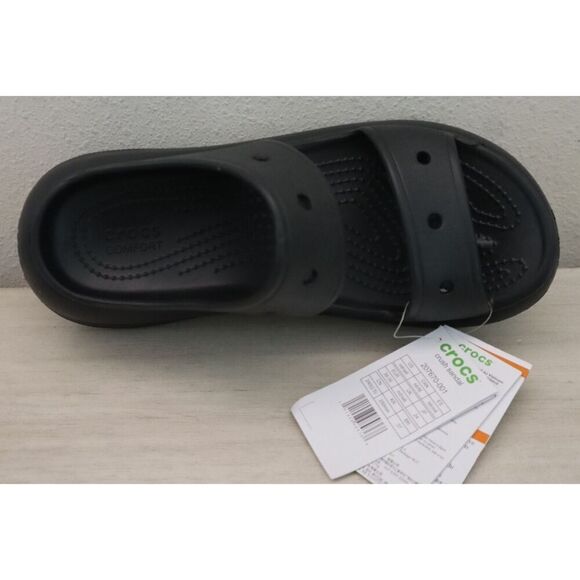 Crocs 207670-001 Unisex Men's Sz 6 Women's Sz 8 Black Classic Crush Sandals - Picture 4 of 10